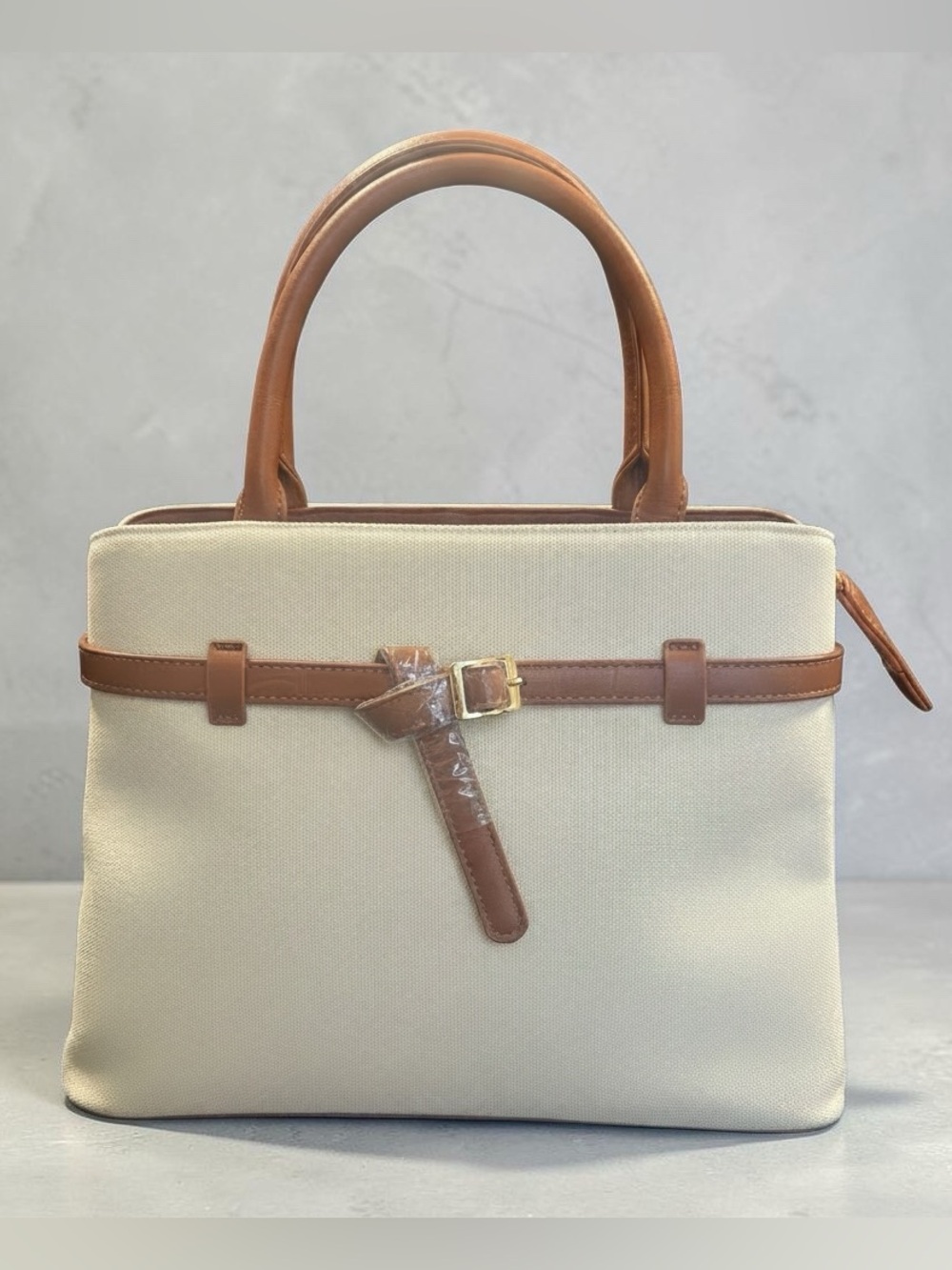 NWT! Ralph Lauren Inspired Canvas/Vegan Leather Bag